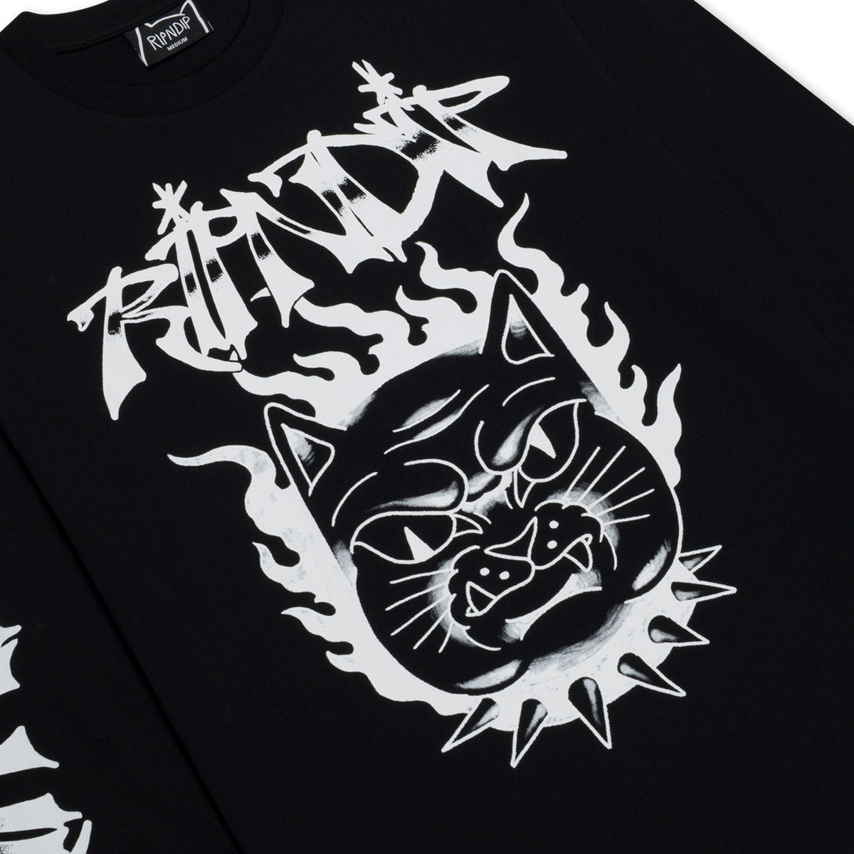RIPNDIP The Happiest Cat Long Sleeve T-Shirt - Black image 3