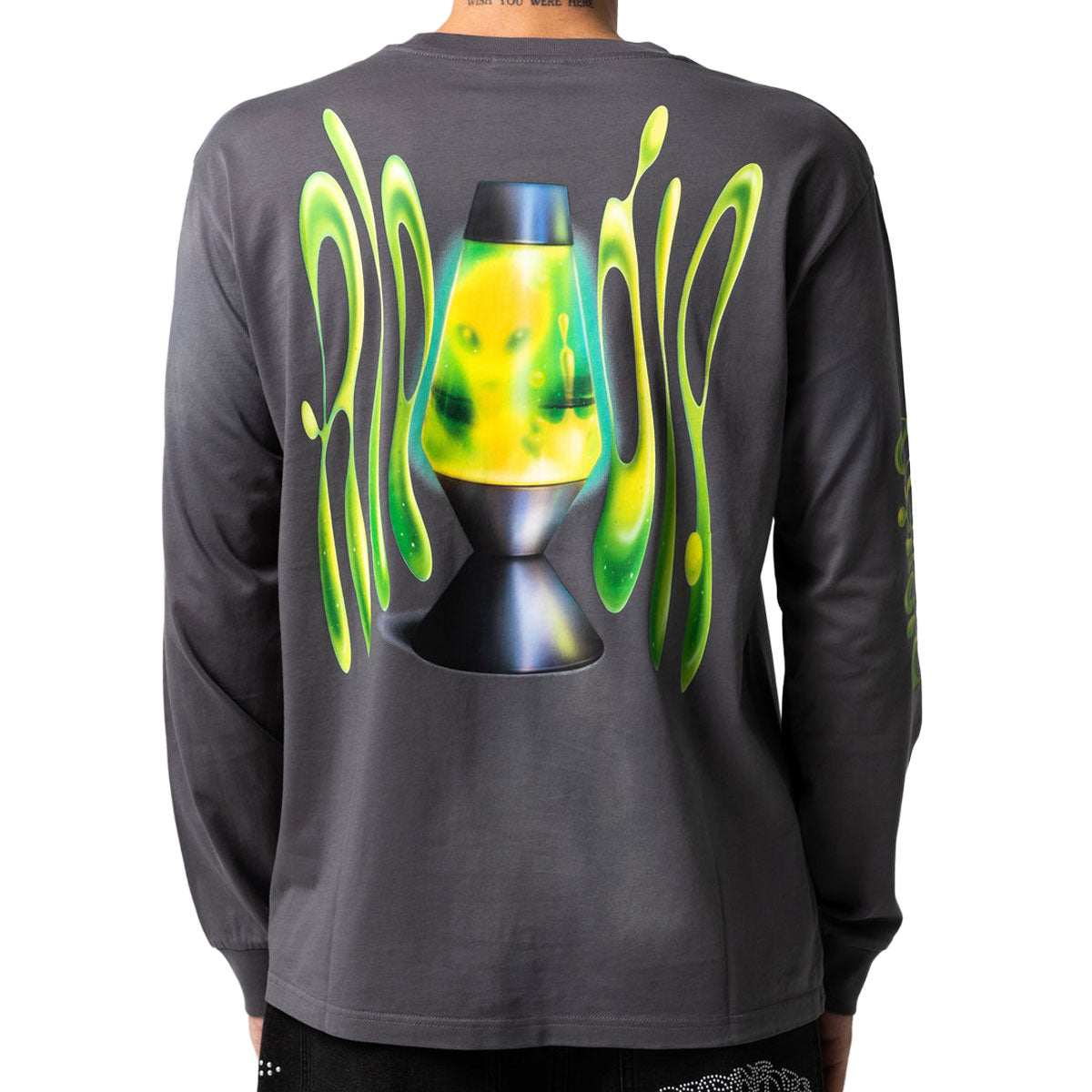 RIPNDIP Lava Lamp Long Sleeve T-Shirt - Charcoal Vintage Wash image 4