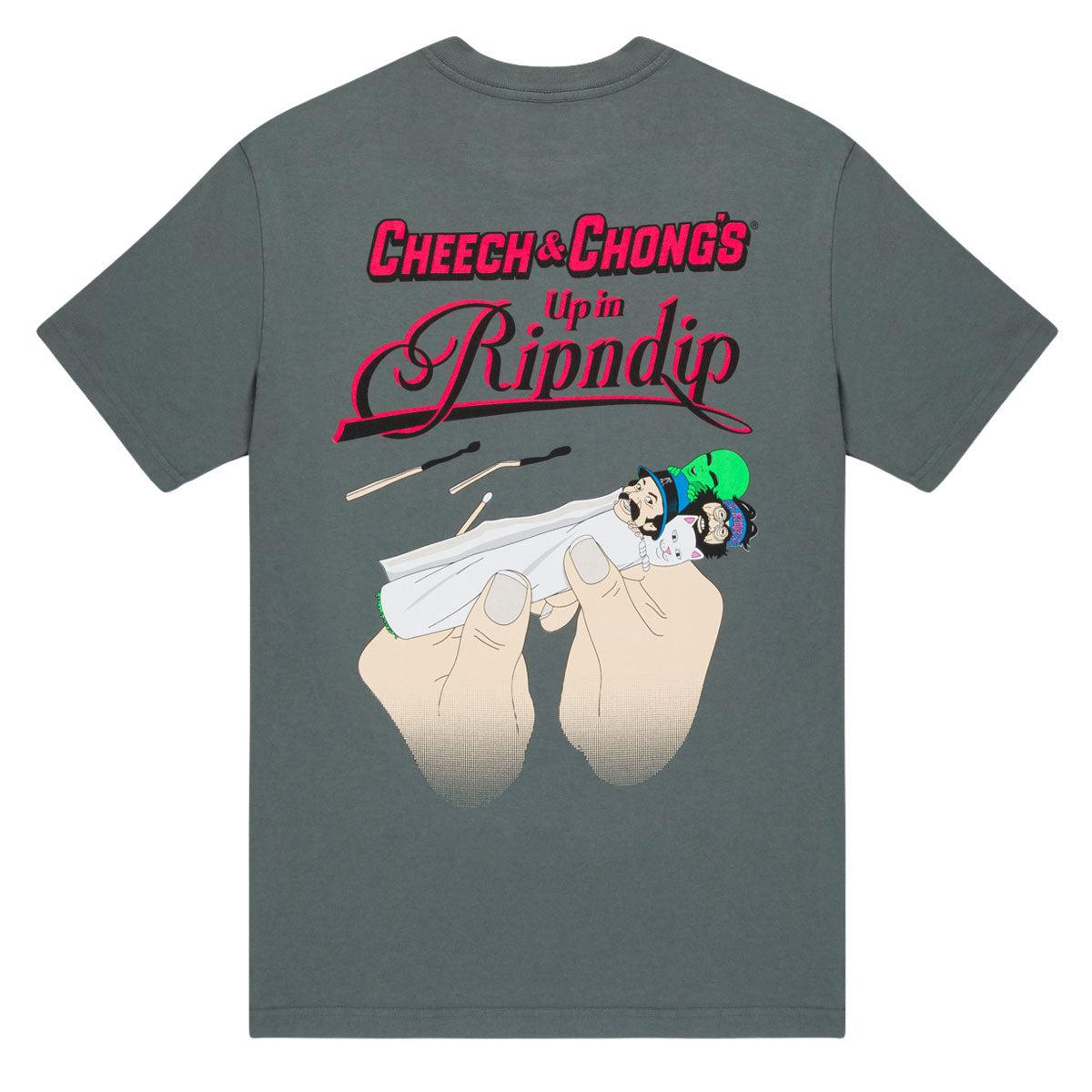 RIPNDIP x Cheech & Chong Roll Me Up T-Shirt - Charcoal image 2