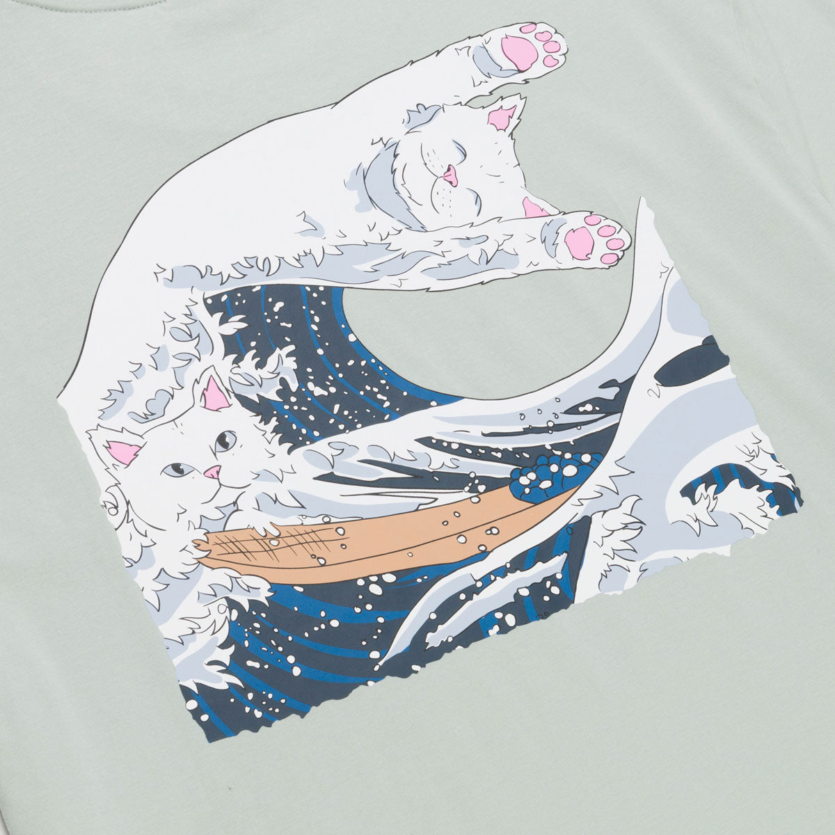 RIPNDIP Great Wave T-Shirt - Sage Grey image 3