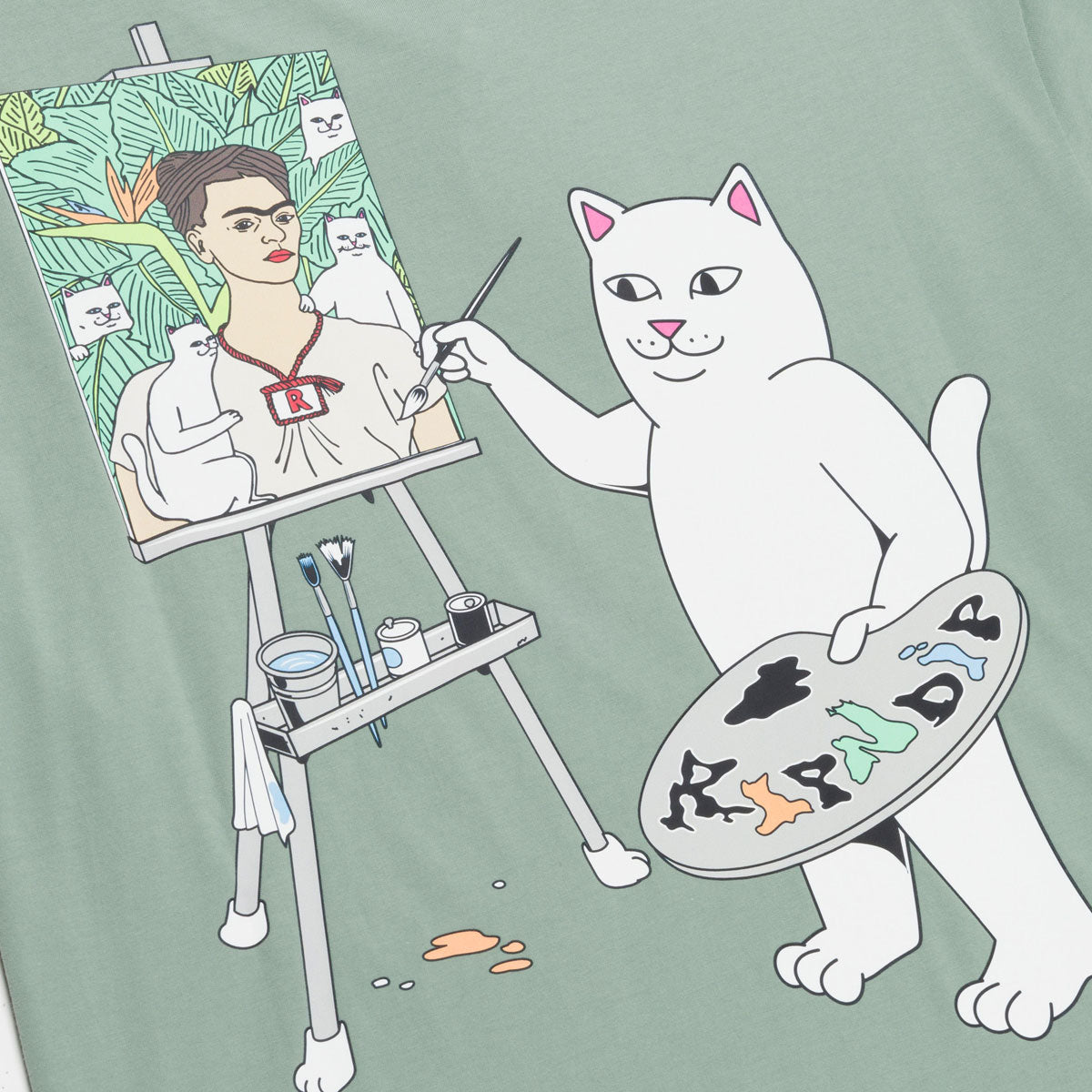 RIPNDIP Art Club T-Shirt - Dusty Sage image 3