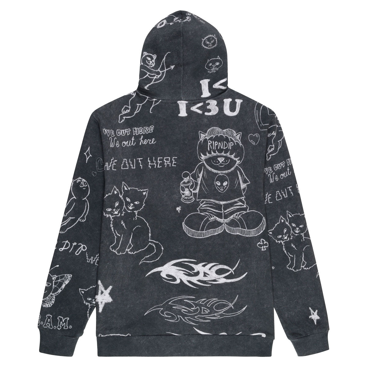 RIPNDIP Nermal Domination Hoodie - Black Vintage image 2