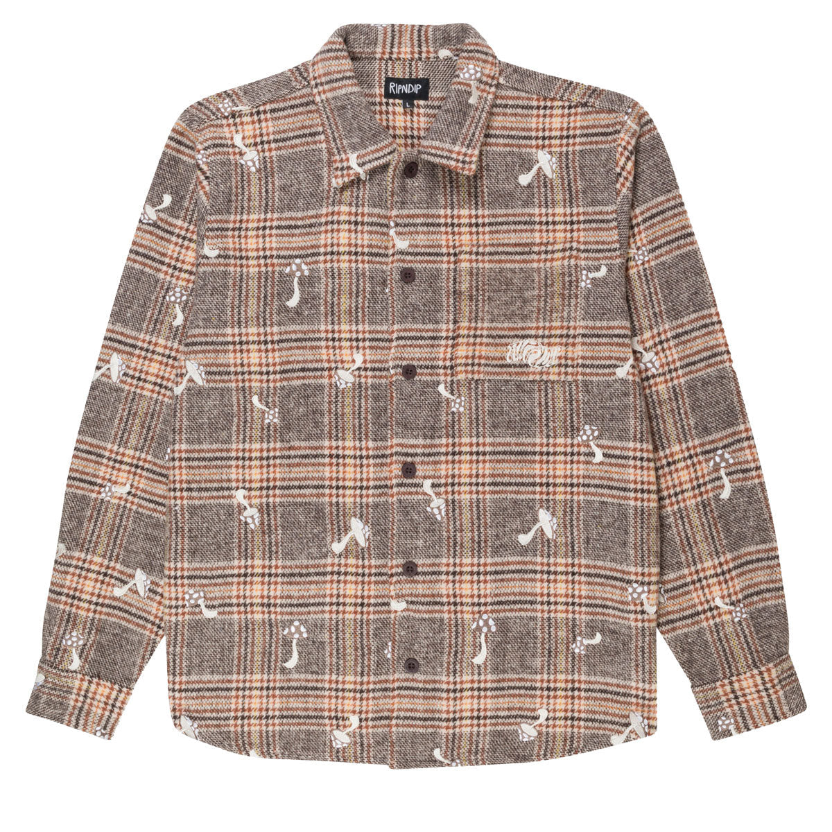 RIPNDIP Euphoria Button Up Plaid Jacket - Brown Plaid image 1