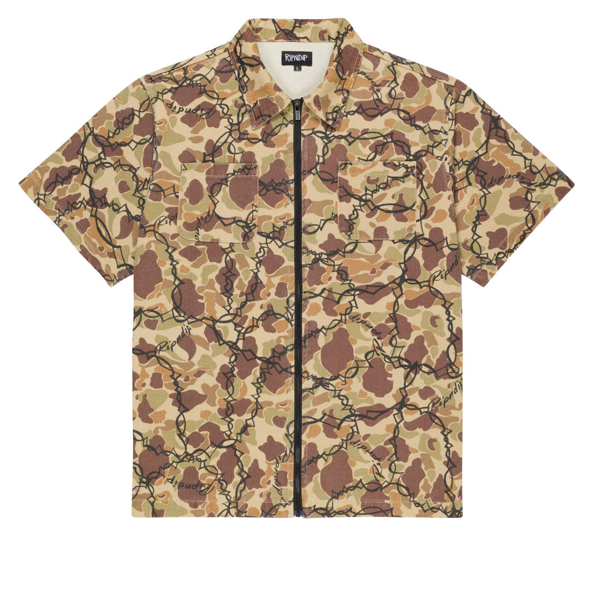 RIPNDIP Wired Zip Up Shirt - Tan image 1