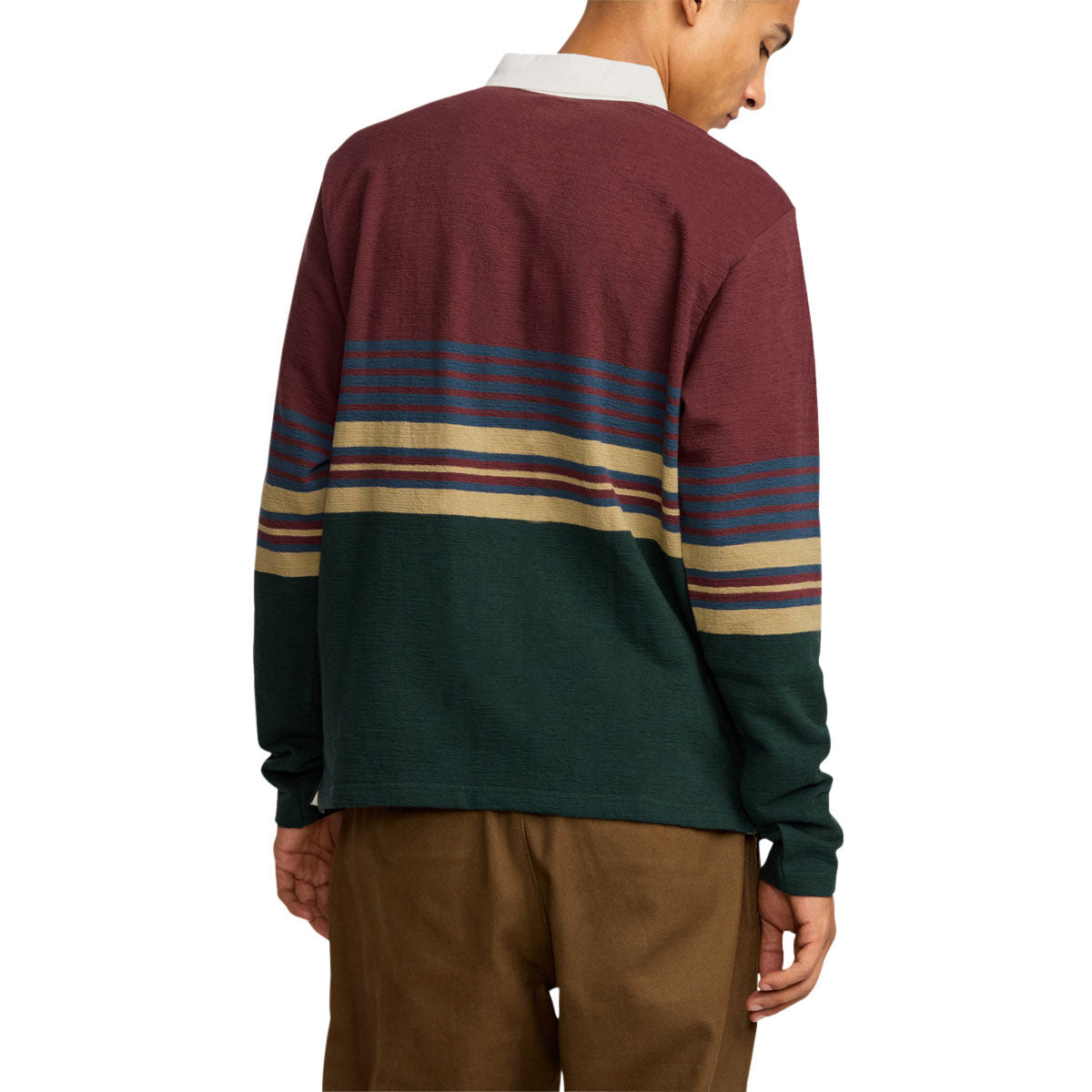RVCA Harbor Long Sleeve Polo Shirt - Red Earth image 2
