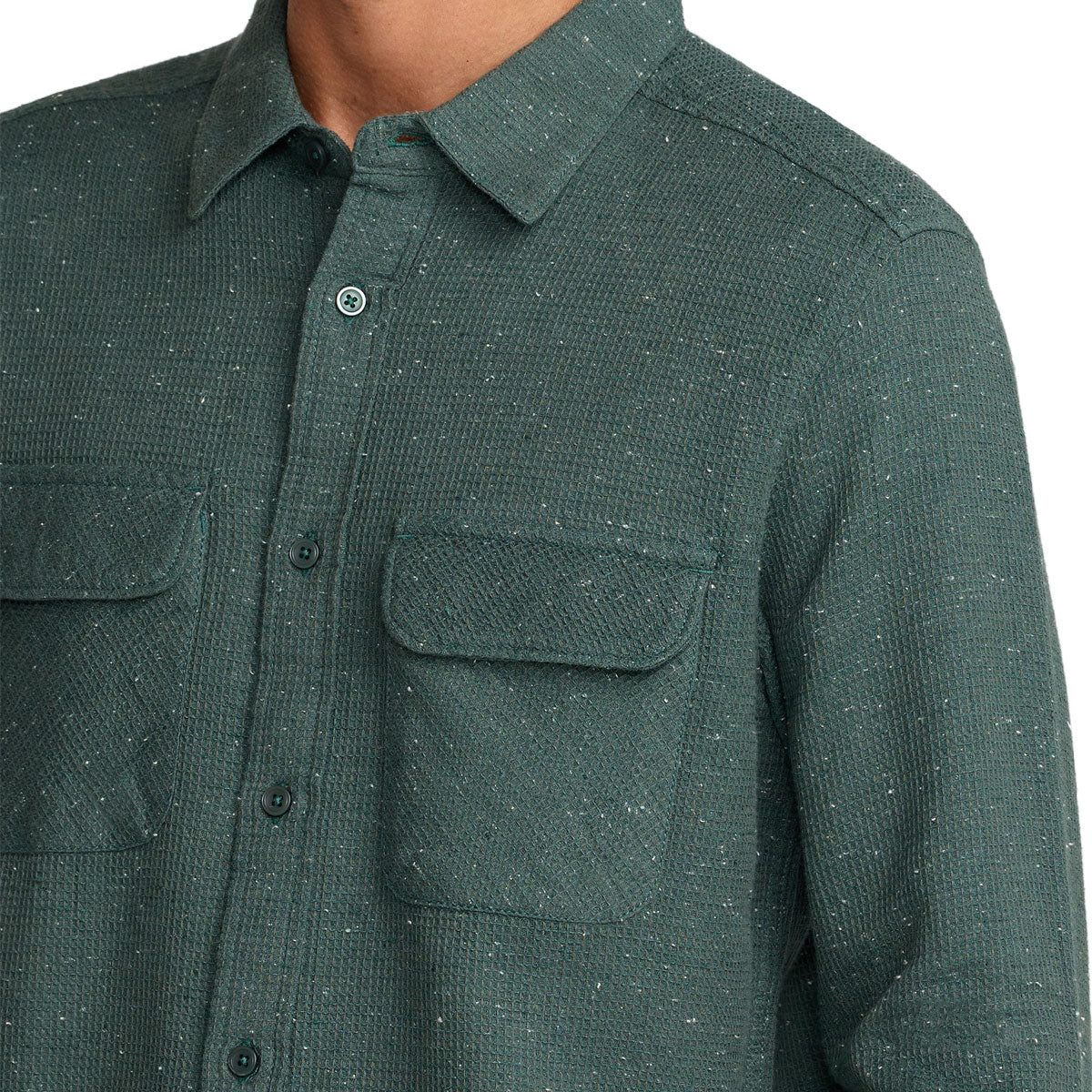 RVCA Dayshift Flannel Long Sleeve Shirt - Balsam Green image 3