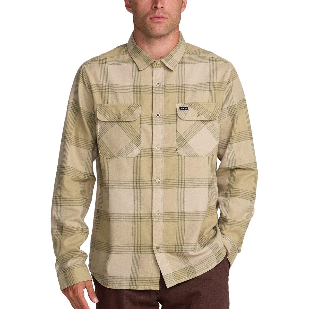 RVCA Thatll Work Flannel Shirt - Light Khaki image 4