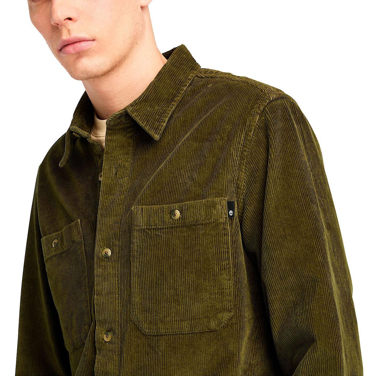 Timberland Corduroy Overshirt Jacket - Dark Olive image 3