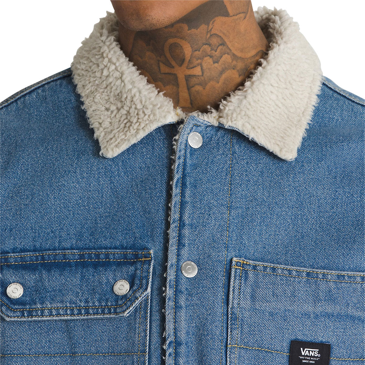 Vans Drill Chore Denim Sherpa Coat Jacket - Stonewash Blue image 3