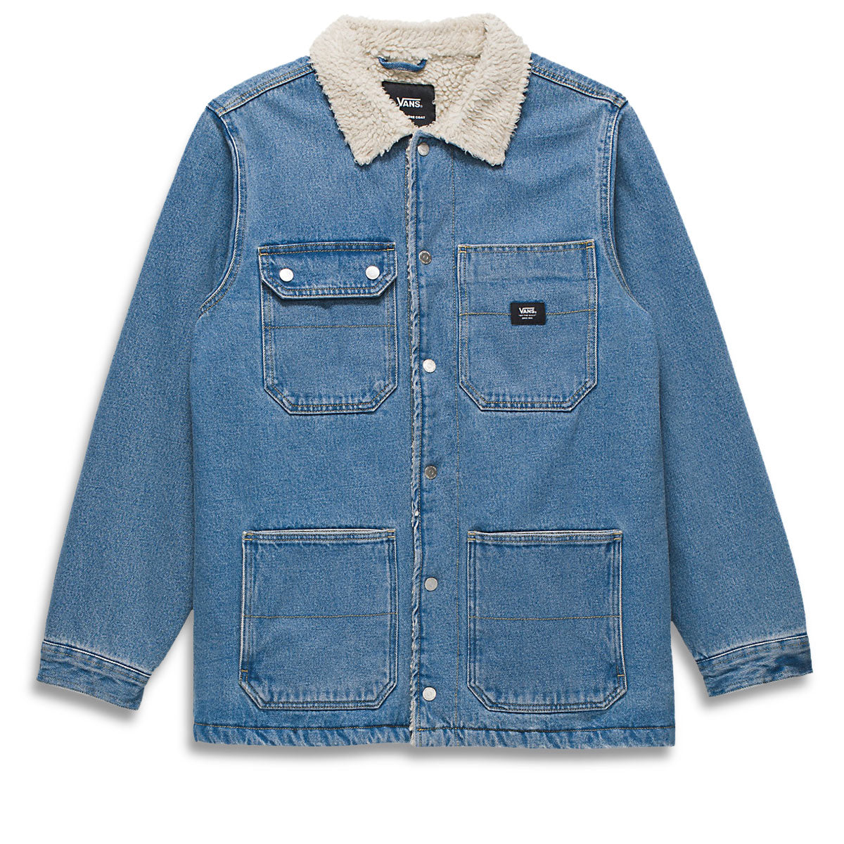 Vans Drill Chore Denim Sherpa Coat Jacket - Stonewash Blue image 4