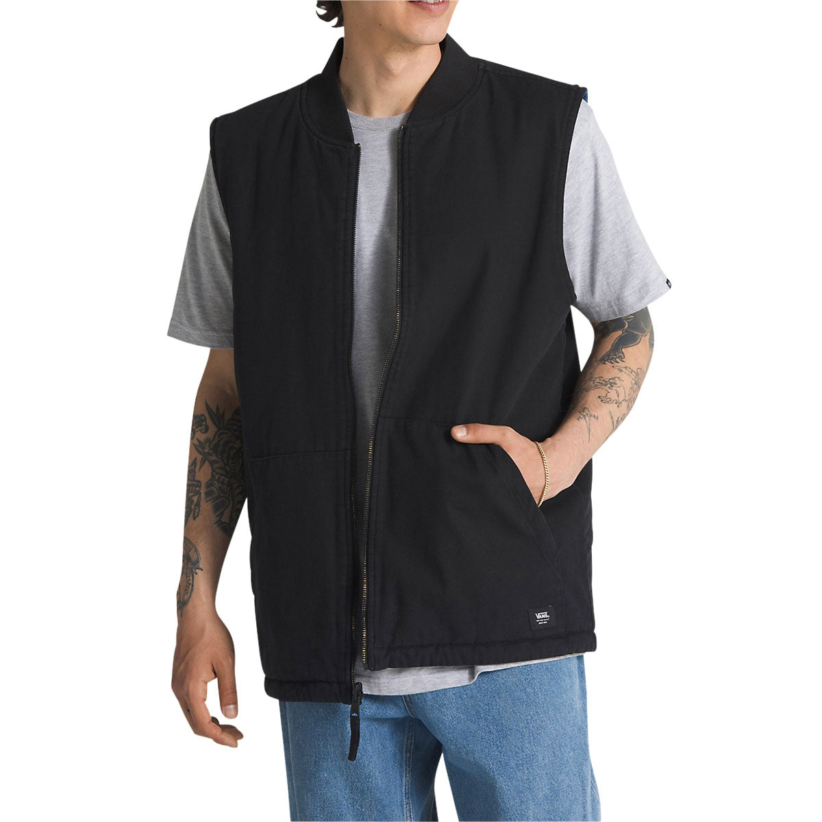 Vans Talbot Reversible Vest Jacket - Black/True Blue image 2