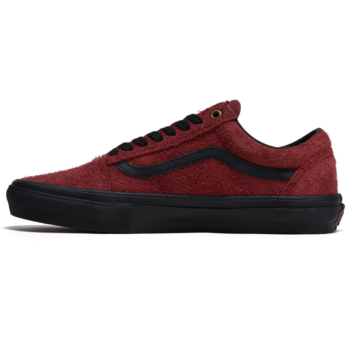 Vans Skate Old Skool Shoes - Hairy Suede Black/Burgundy image 2