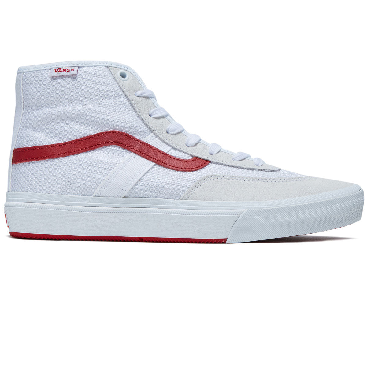 Vans Crockett High Shoes - White/Red Suede image 1