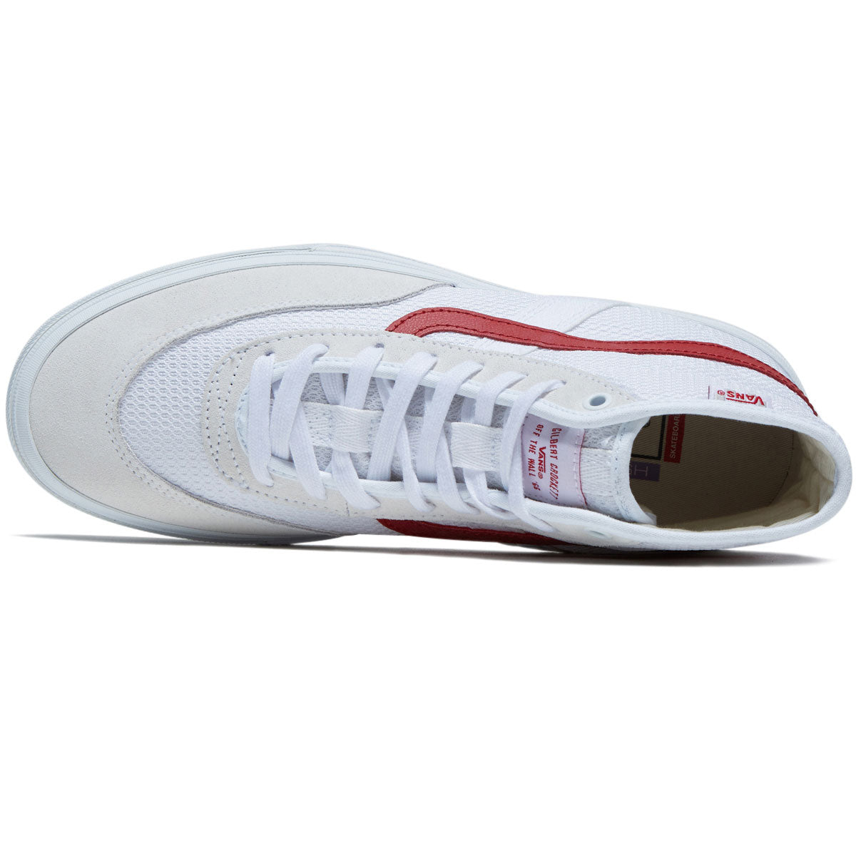 Vans Crockett High Shoes - White/Red Suede image 3