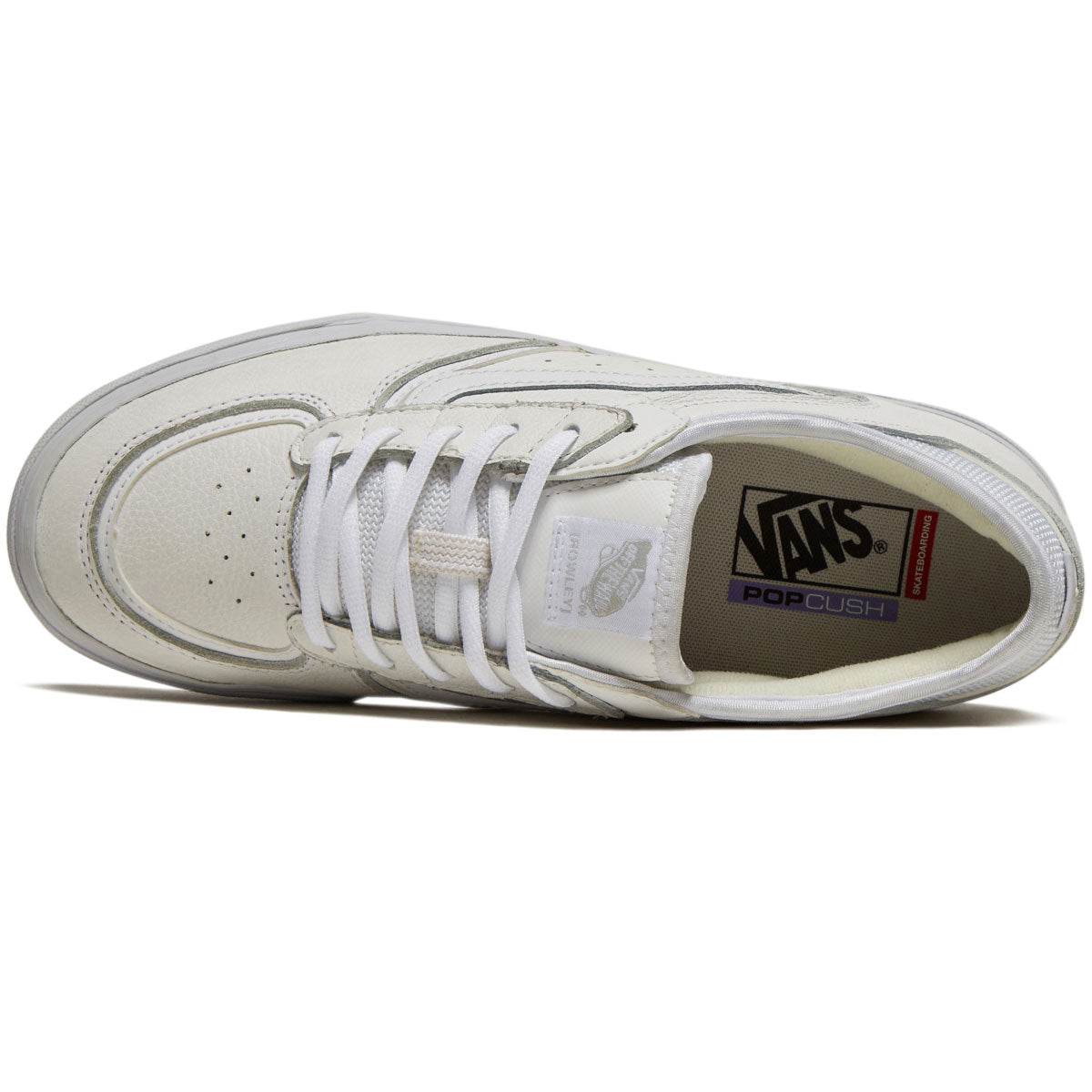 Vans Skate Rowley Shoes - Leather White/White image 3