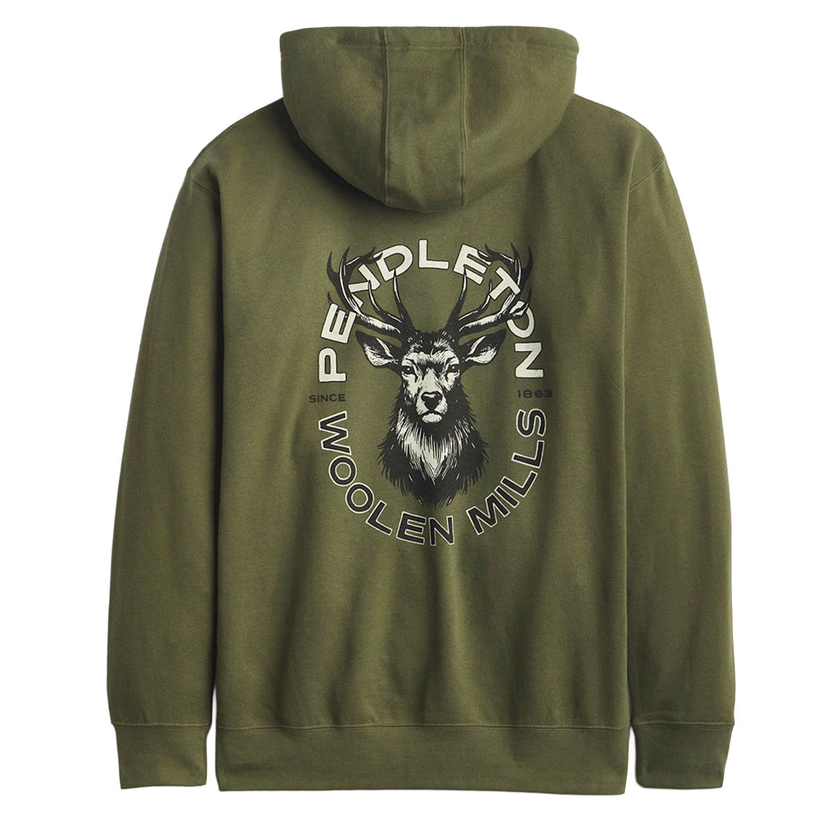 Pendleton Stag Graphic Hoodie - Military Green/Black image 1