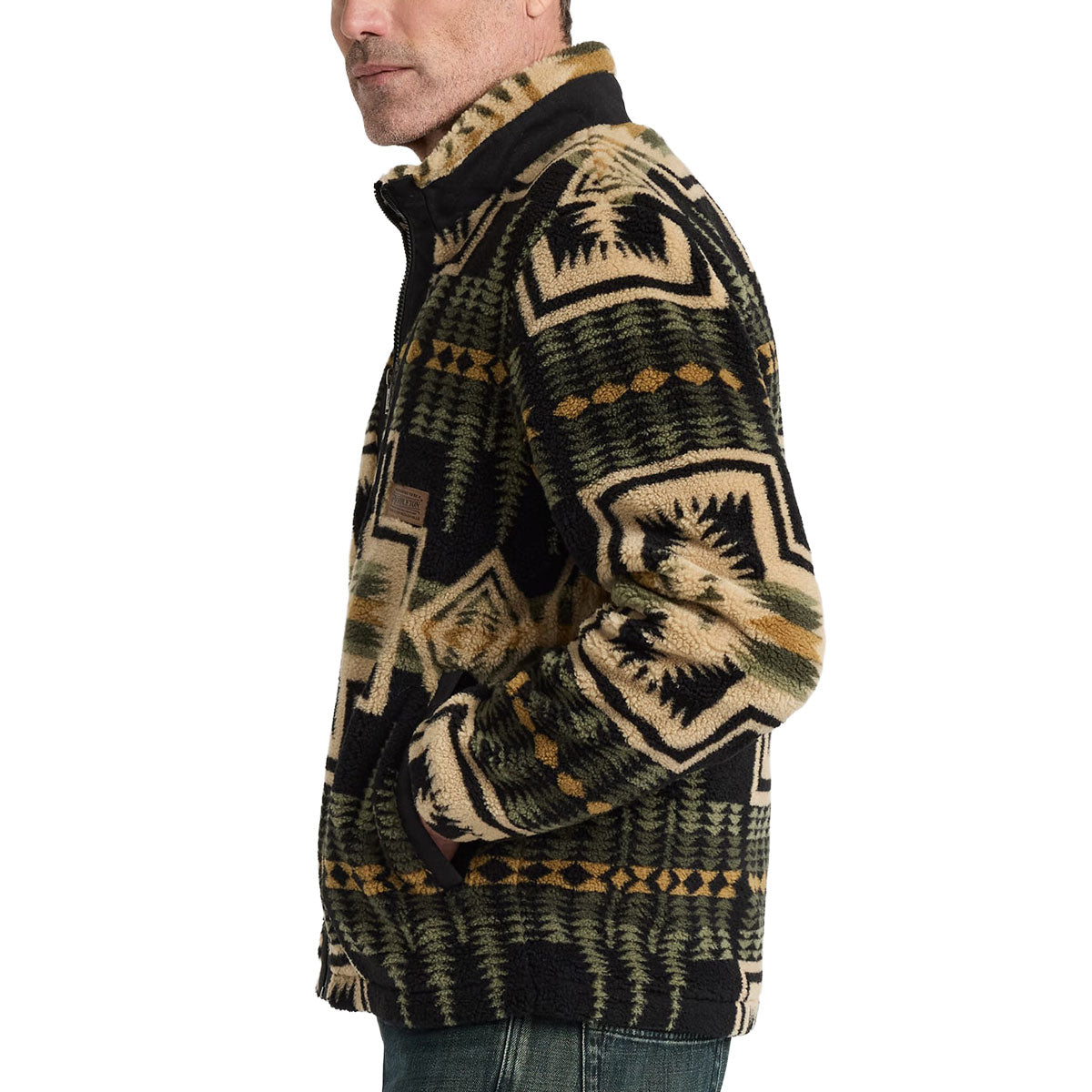Pendleton Tahuya Range Fleece Jacket - Green Tan Harding image 2