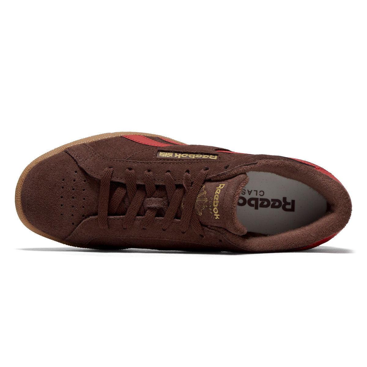 Reebok Club C Grounds UK Shoes - Campus Brown/Vector Red/Gum image 3