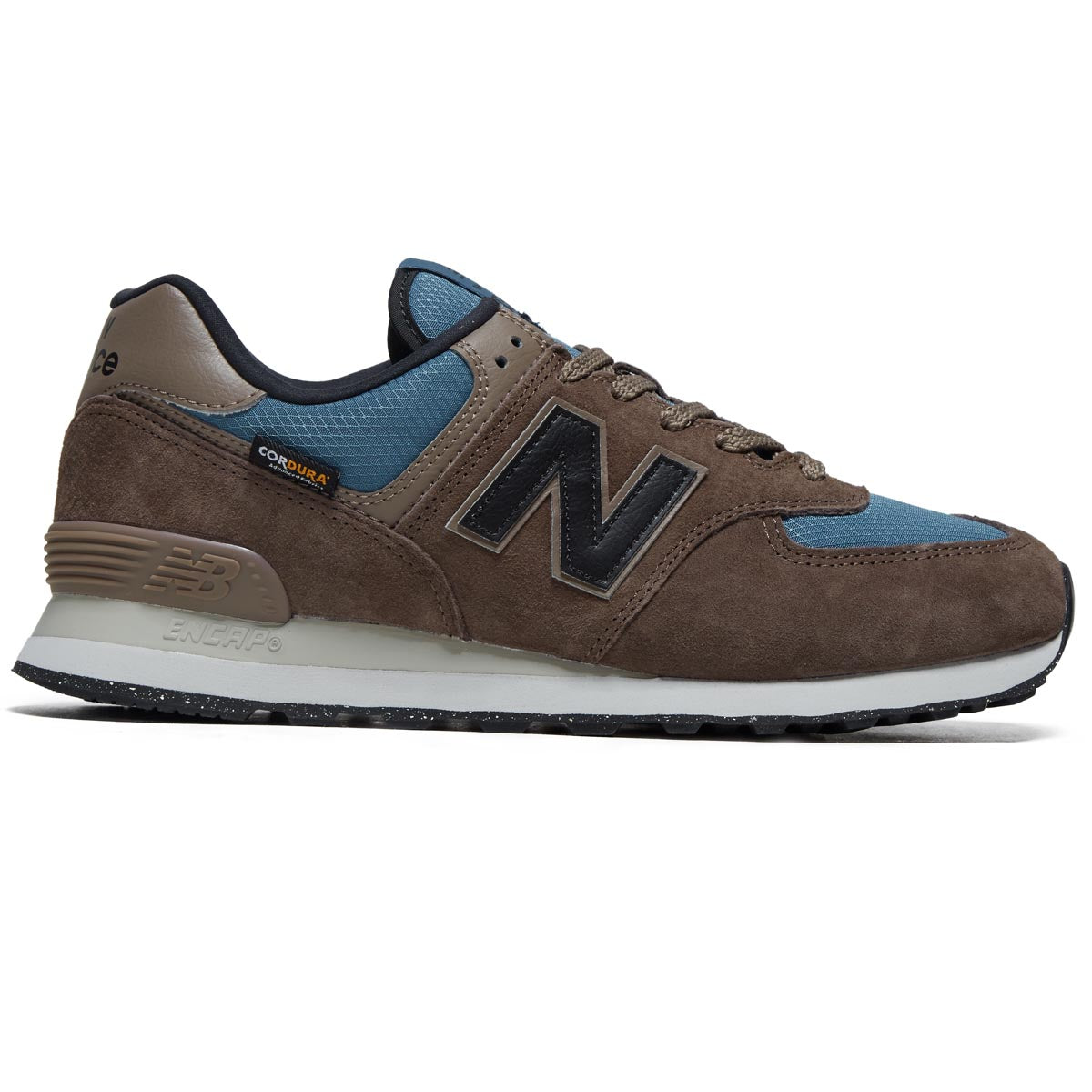 New Balance 574 Shoes - Dark Mushroom/Terrarium/Black image 1