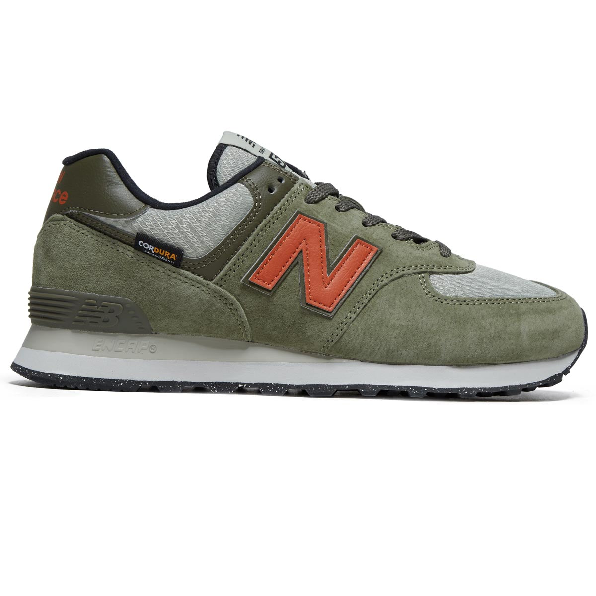 New Balance 574 Shoes - Dark Olive/Infield Clay/Black image 1