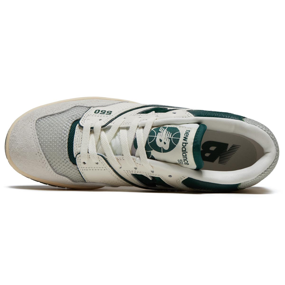 New Balance 550 Shoes - Sea Salt/Marsh Green image 3