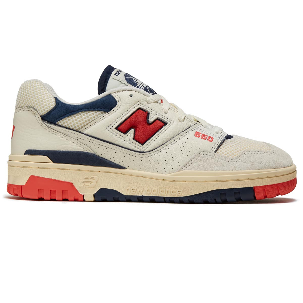 New Balance 550 Shoes - Sea Salt/Blast Red image 1