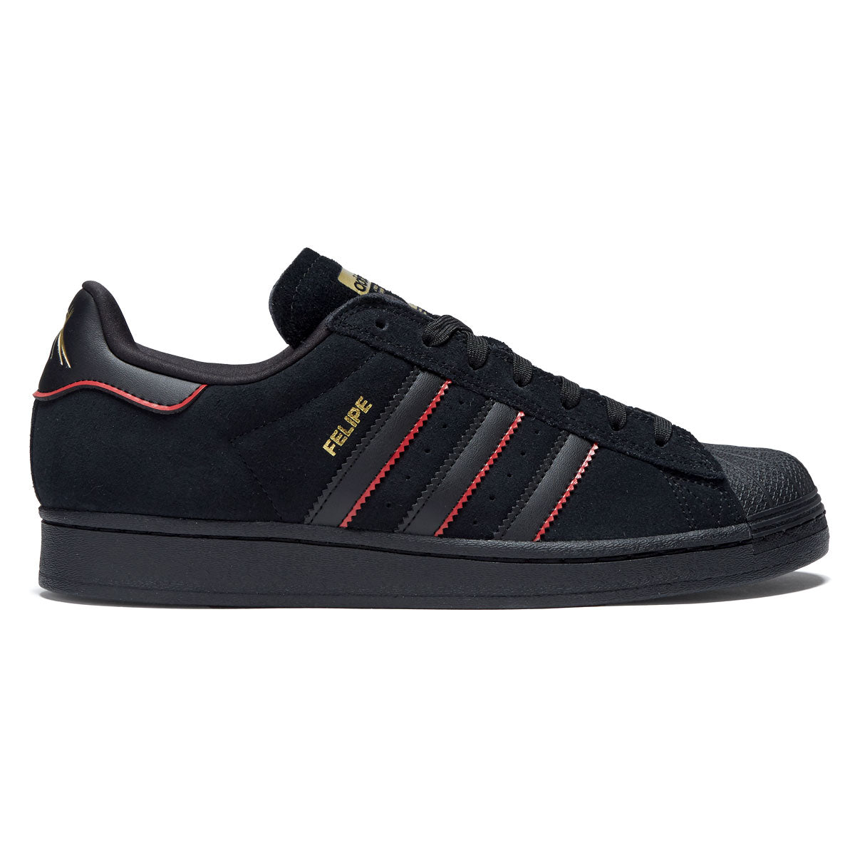 Adidas Superstar Adv x Felipe Gustavo Shoes - Black/Scarlet/Gold image 1