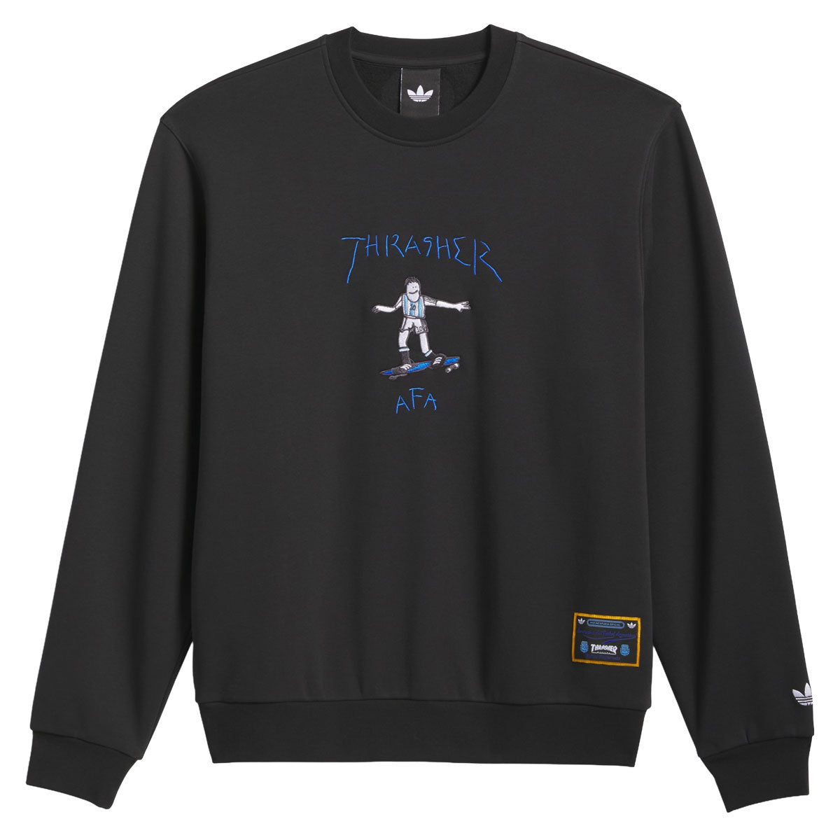 Adidas x Thrasher x AFA Crew Sweatshirt - Black image 1