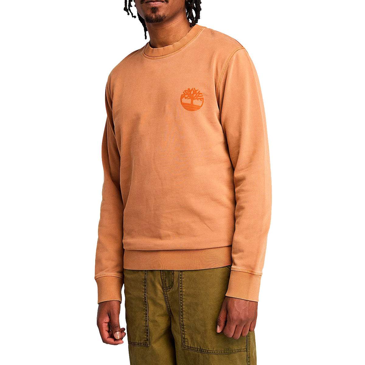 Timberland Garment Dye Back Graphic Crew Neck Sweatshirt - Umber image 1