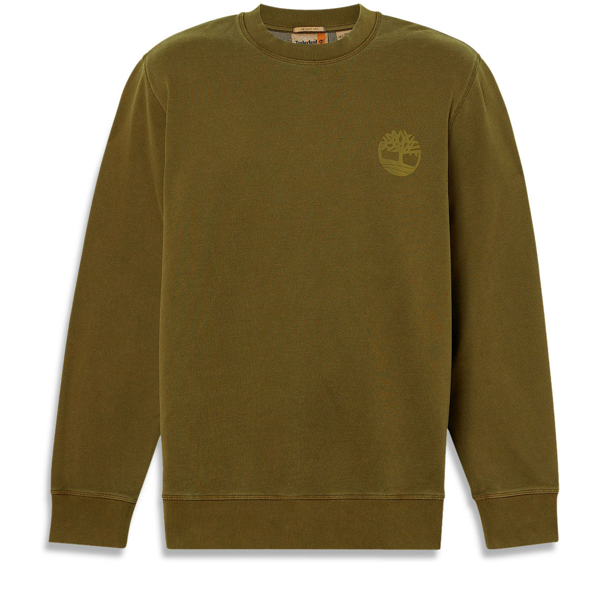 Timberland Garment Dye Back Graphic Crew Neck Sweatshirt - Dark Olive image 4