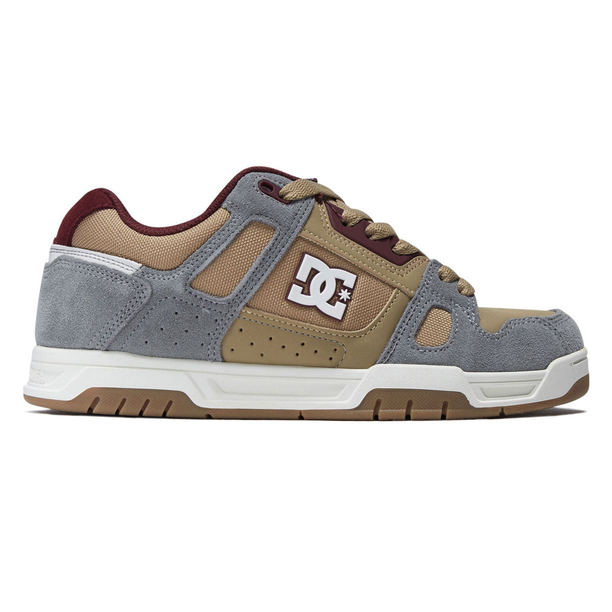 DC Stag Shoes - Tan/Grey/Dark Red image 1