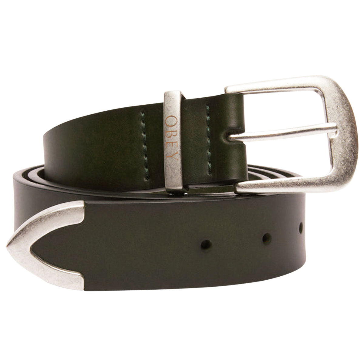 Obey Leather Belt - Dark Green image 1