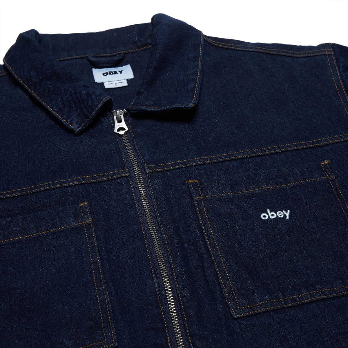 Obey Hardwork Zip Up Jacket - Rinse image 3