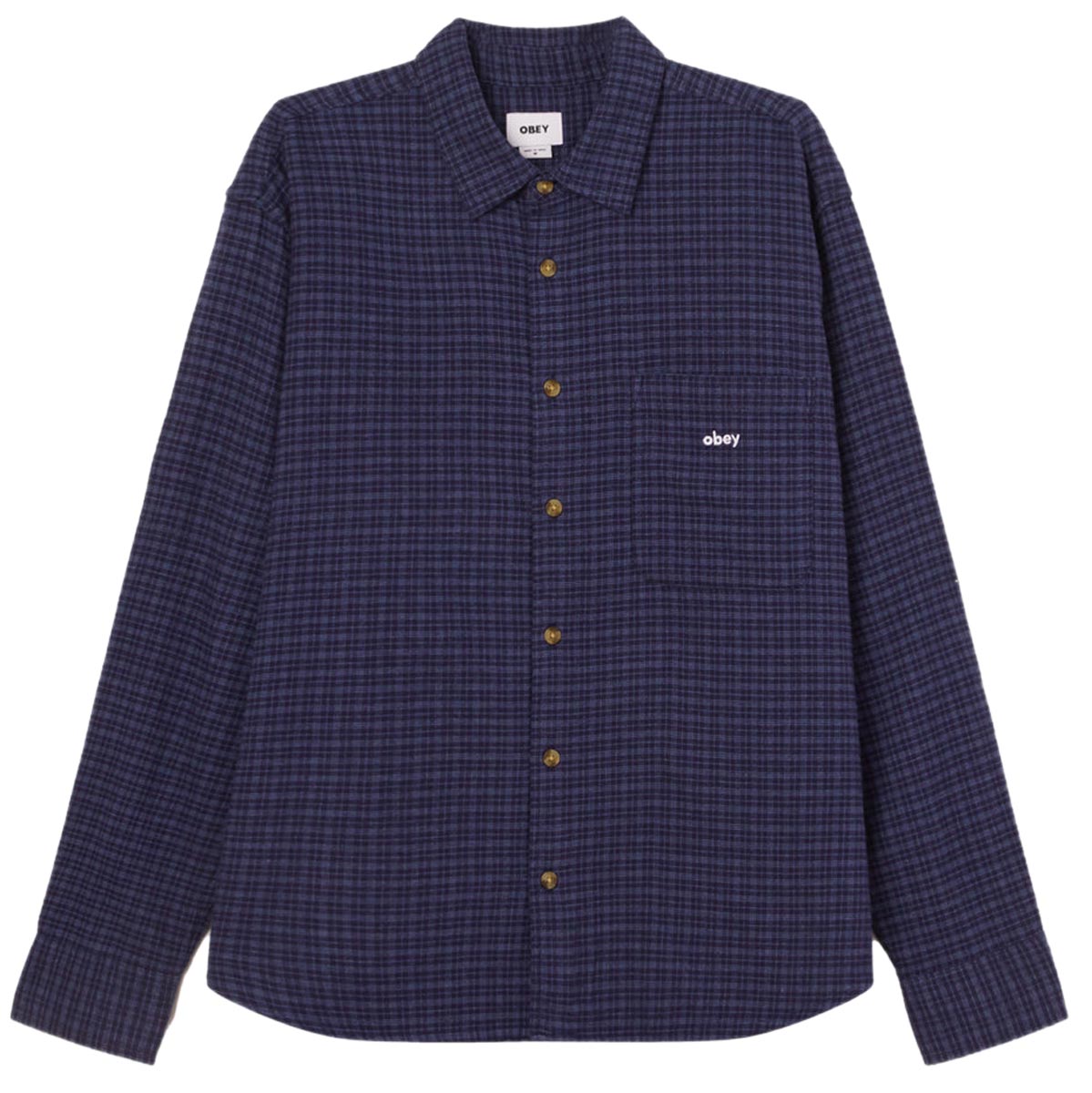 Obey Bigwig Knox Woven Long Sleeve Shirt - Academy Navy Multi image 1