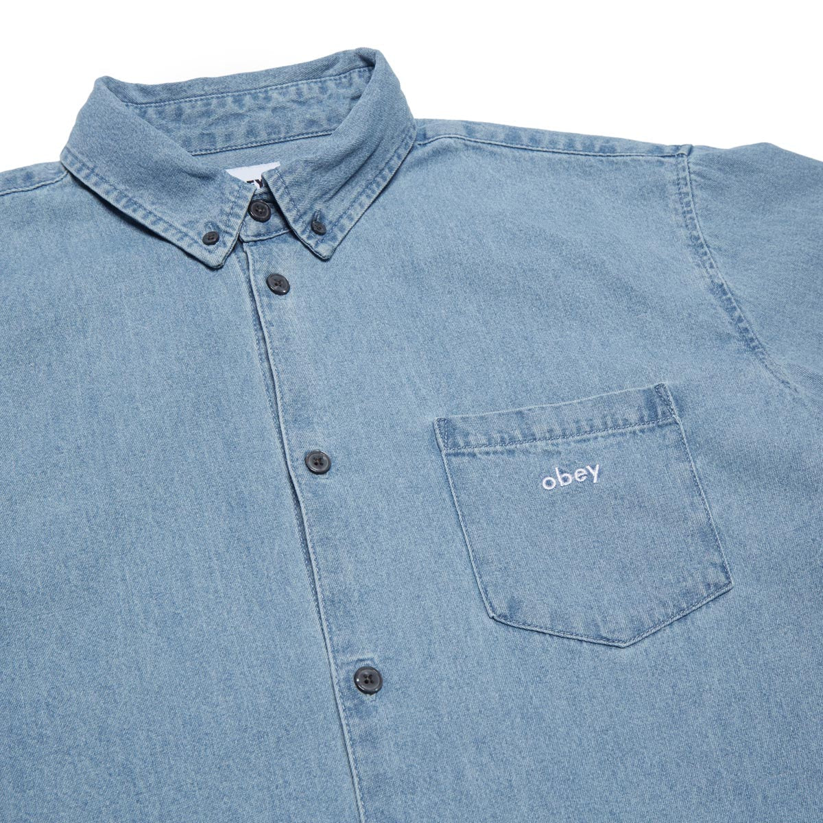 Obey Logan Denim Woven Shirt - Light Indigo image 3