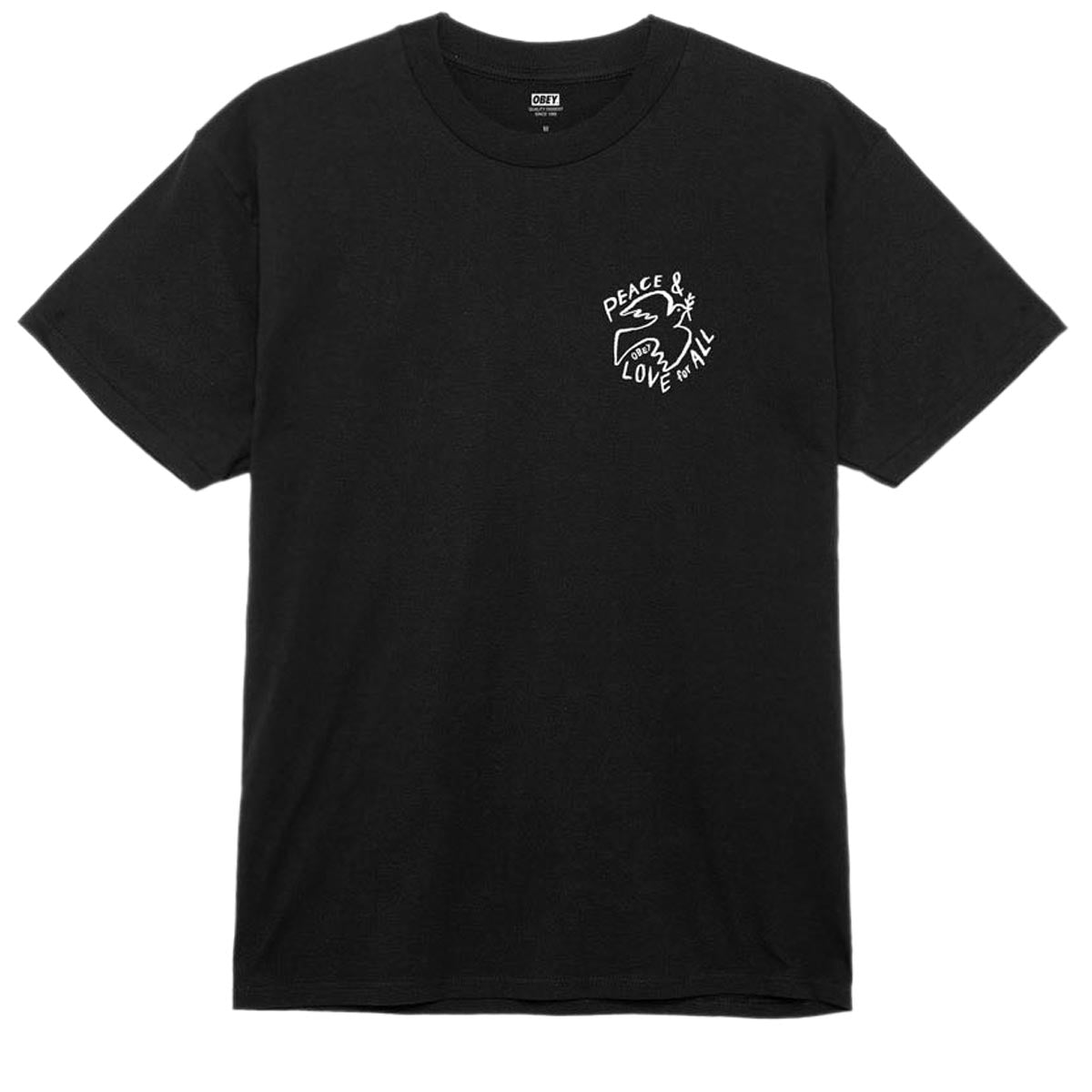 Obey Peace & Love For All T-Shirt - Black image 2