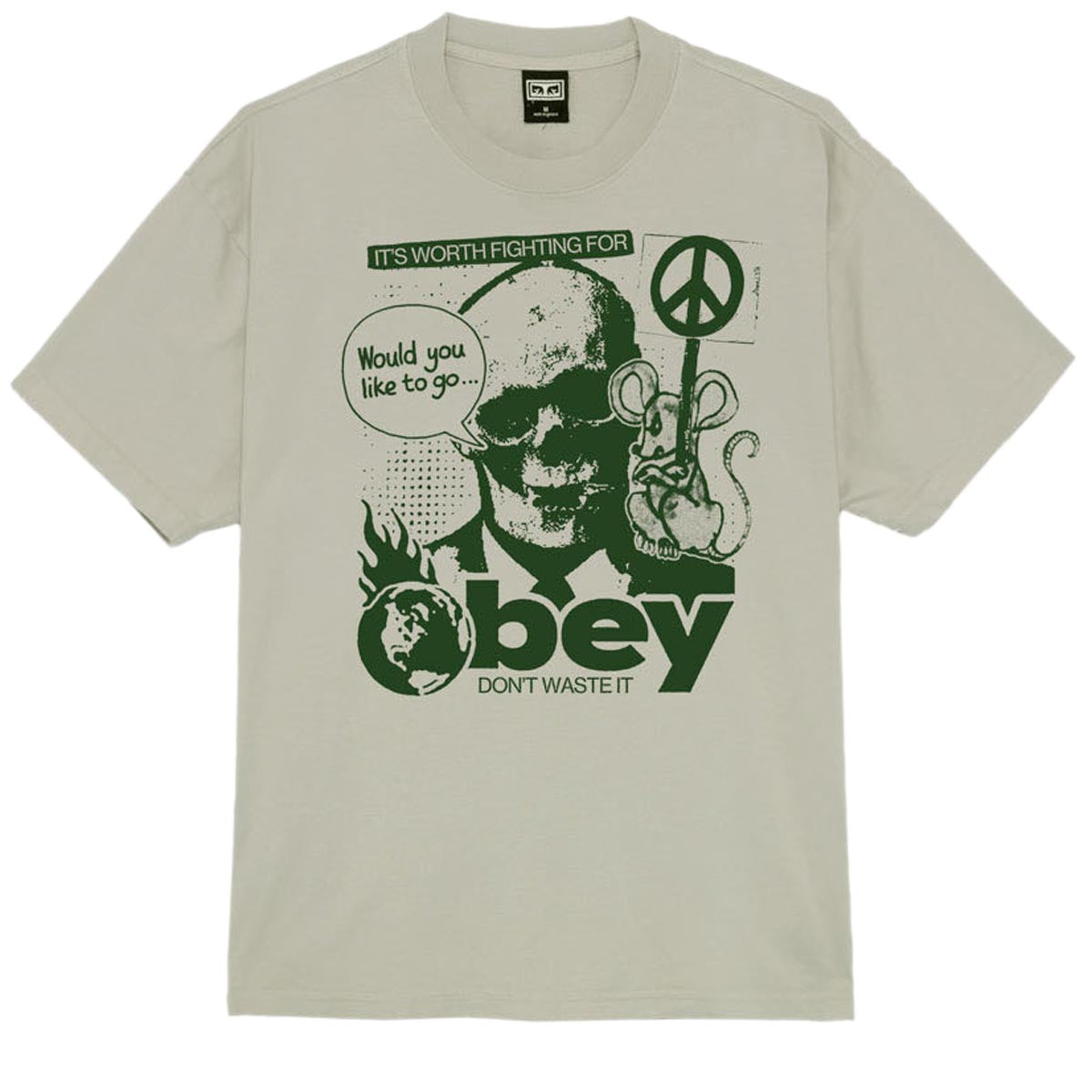 Obey Don't Waste It T-Shirt - Silver Grey image 1