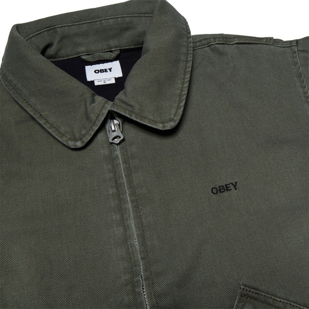 Obey Denim Cwu-45p Jacket - Kombu Green Faded Wash image 4