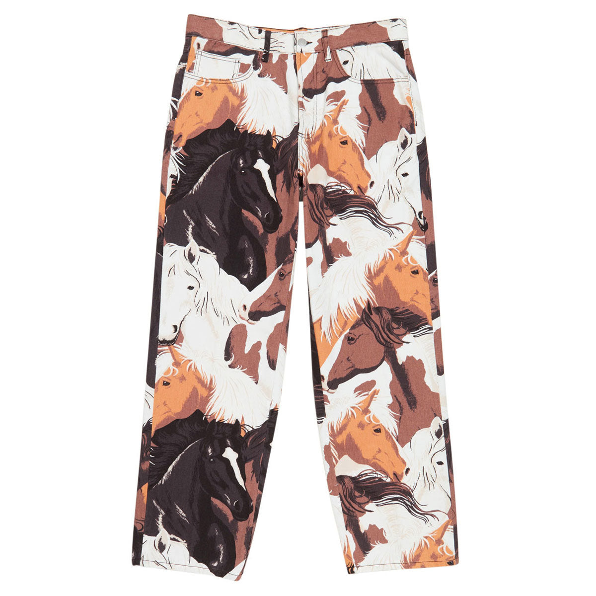 Obey Classic Baggy Printed Denim Jeans - Brown Multi image 1