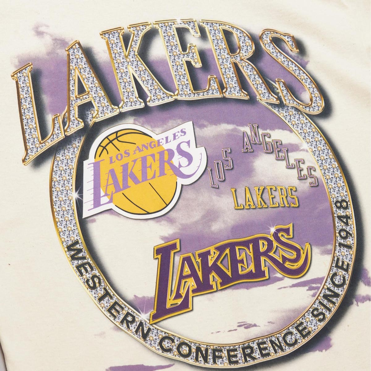 Mitchell & Ness x NBA Crown Jewels Lakers T-Shirt - Natural image 2