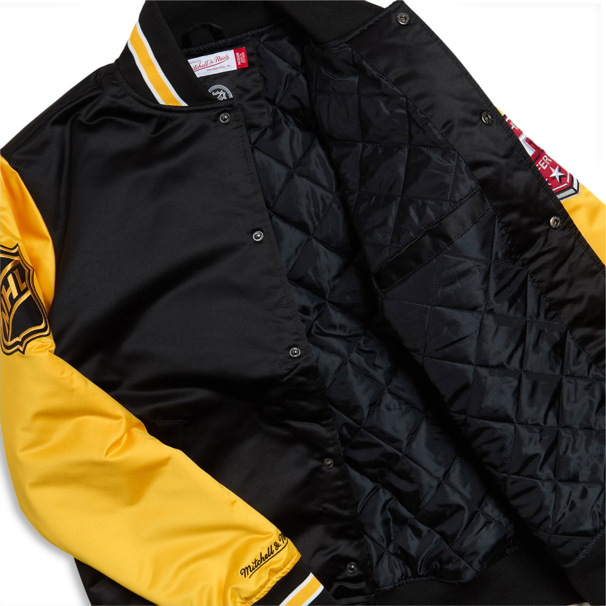 Mitchell & Ness x NHL Primetime Bruins Satin Jacket - Black image 3