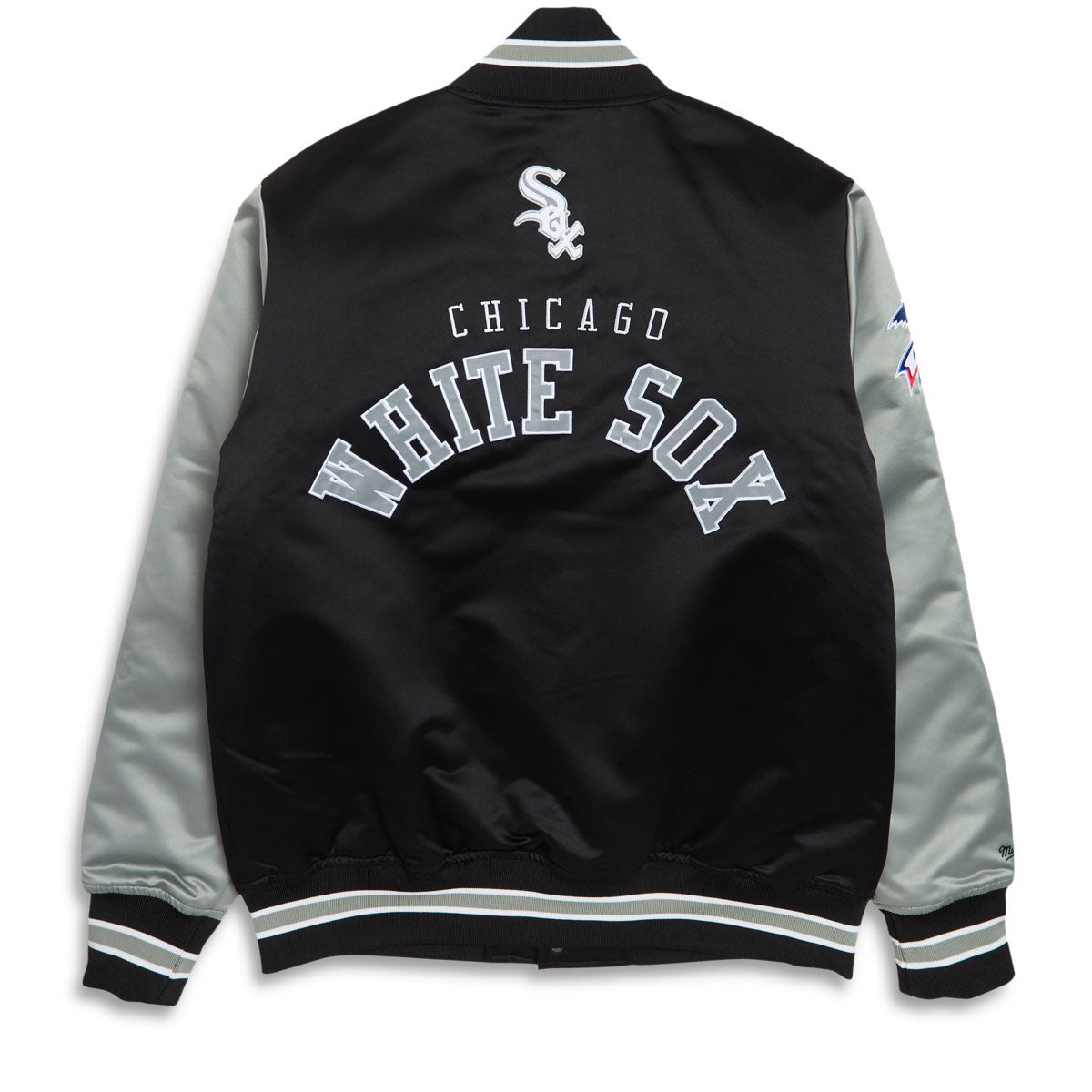 Mitchell & Ness x MLB Primetime White Sox Vintage Logo Satin Jacket - Black image 2