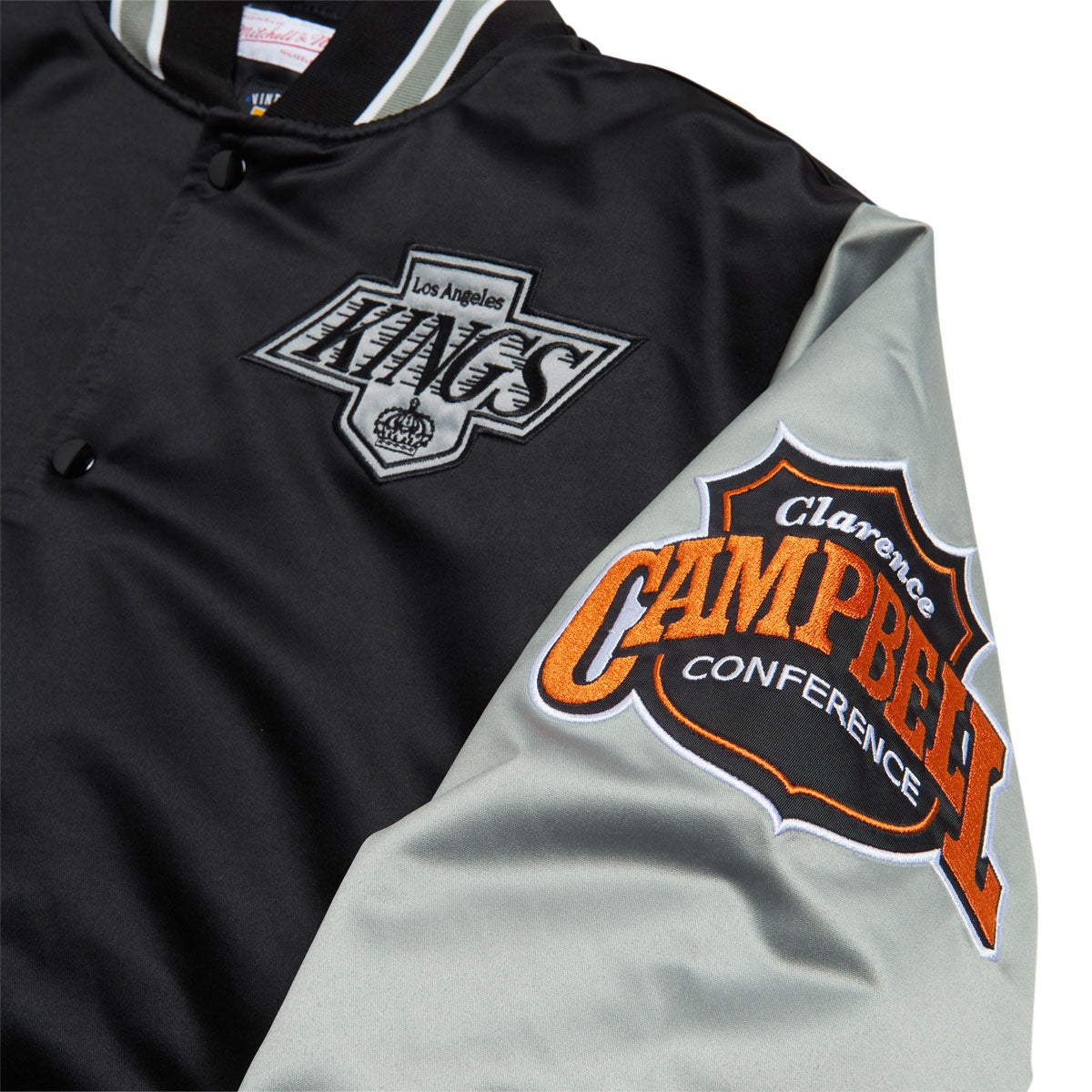 Mitchell & Ness x NHL Primetime Kings Vintage Logo Satin Jacket - Black image 4