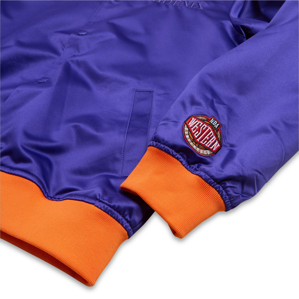 Mitchell & Ness x NBA Team OG 3.0 Suns Vintage Logo Satin Jacket - Regal Purple image 5