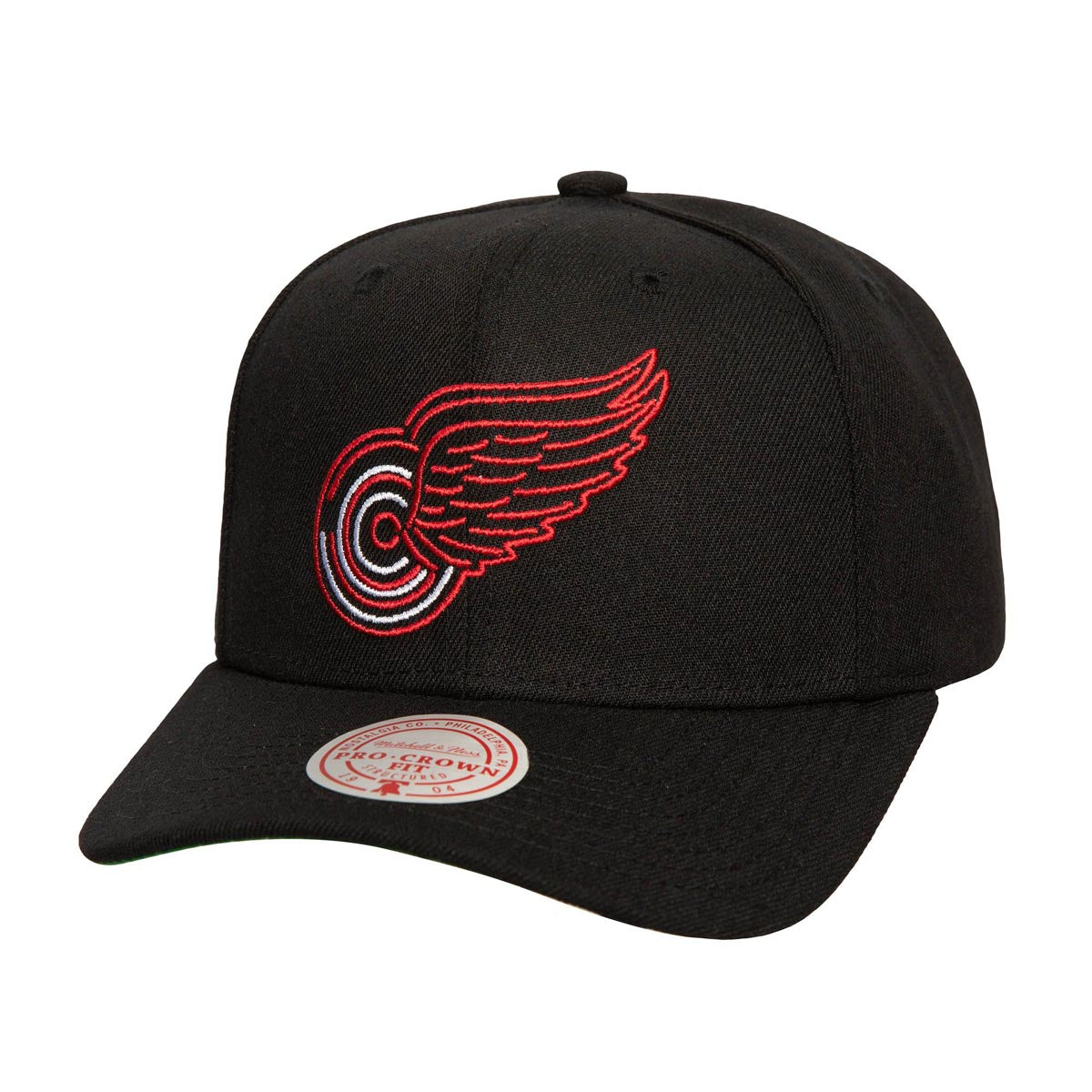 Mitchell & Ness x NHL Neon Logo Pro Red Wings Snapback Hat - Black image 1