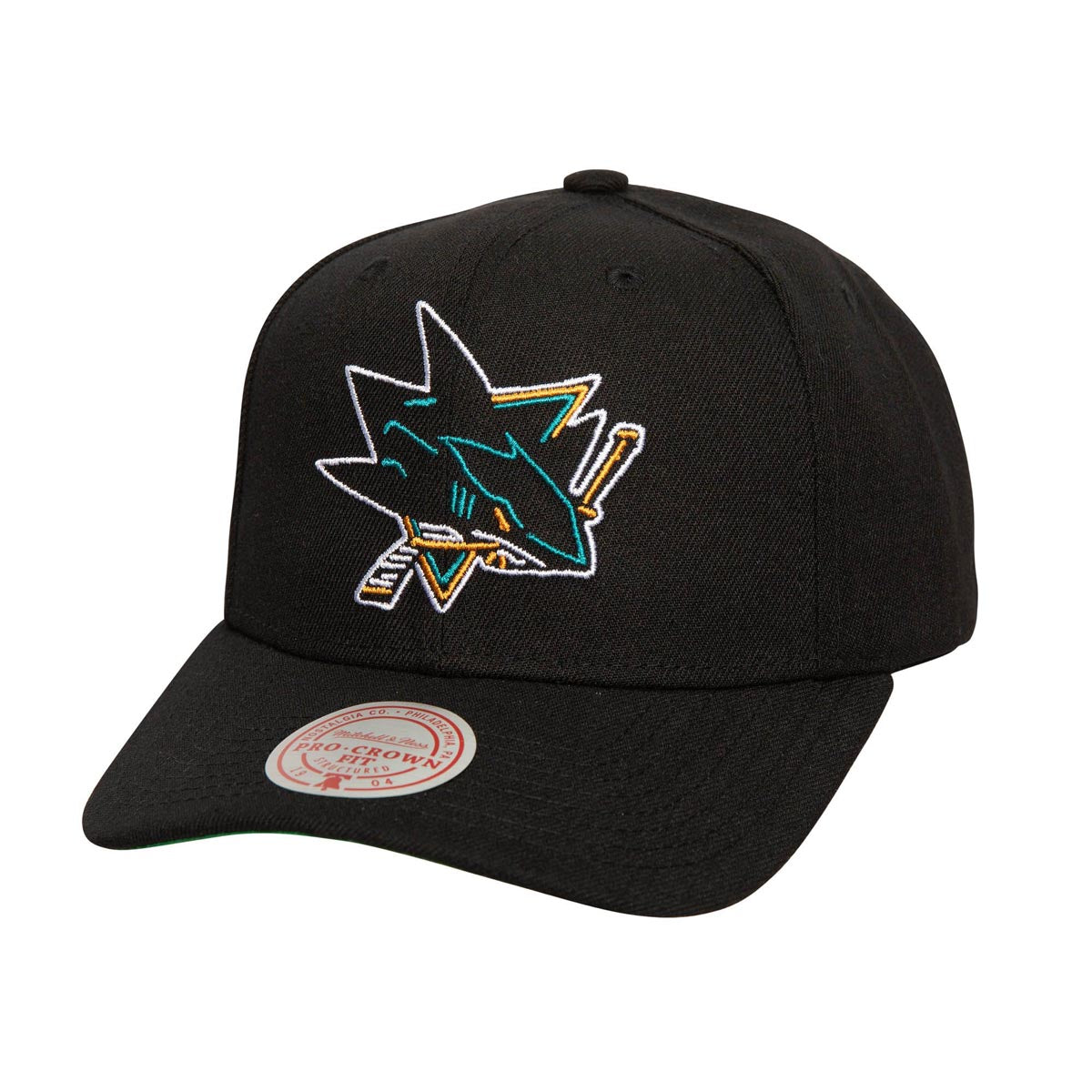 Mitchell & Ness x NHL Neon Logo Pro Sharks Snapback Hat - Black image 1