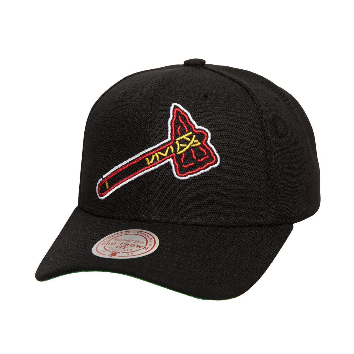 Mitchell & Ness x MLB Neon Logo Pro Braves Snapback Hat - Black image 1