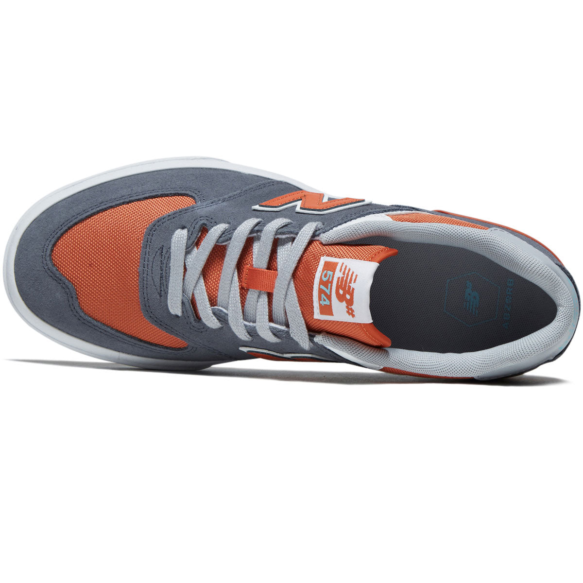 New Balance 574 Vulc Shoes - Grey/Orange image 3