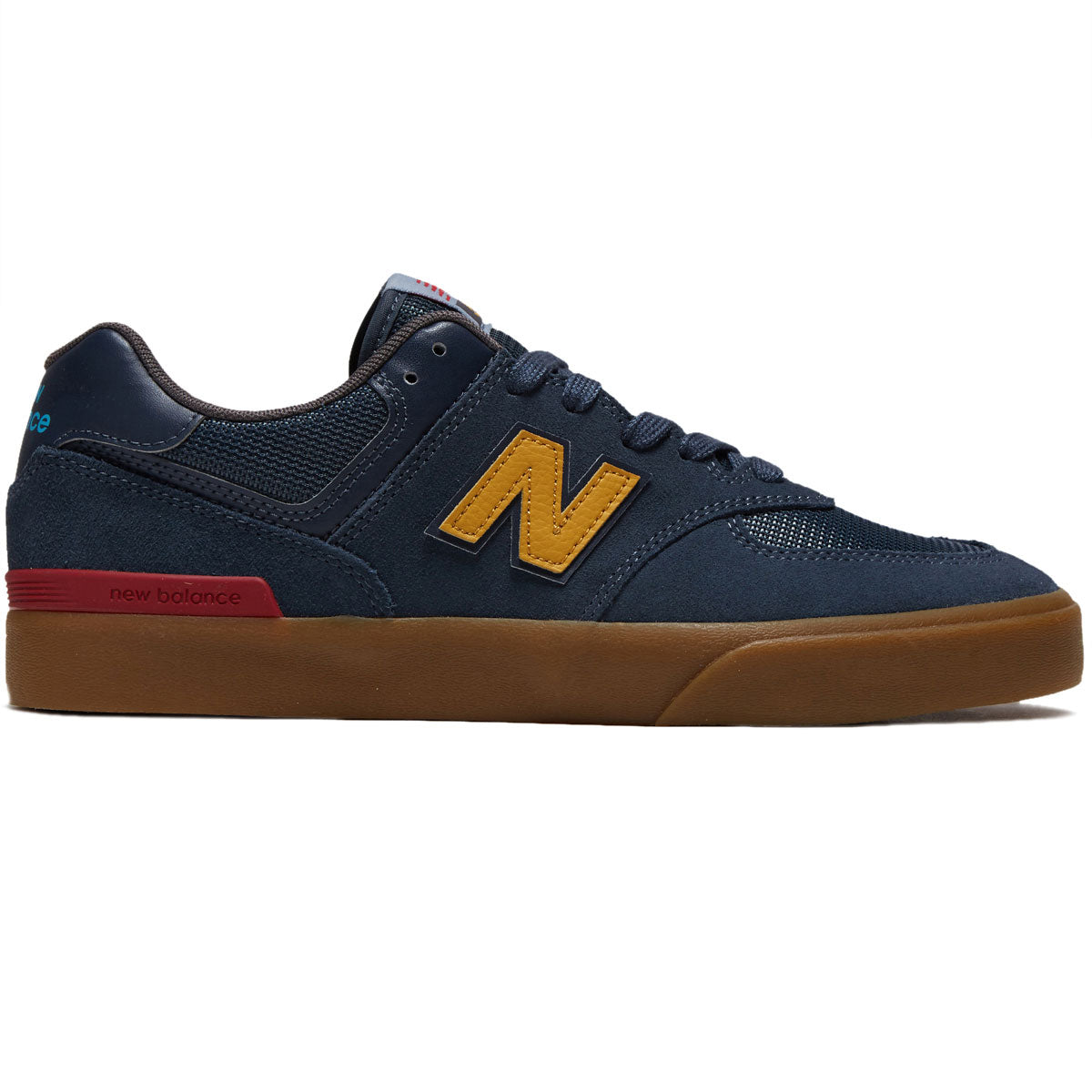 New Balance 574 Vulc Shoes - Blue Indigo/Gum image 1