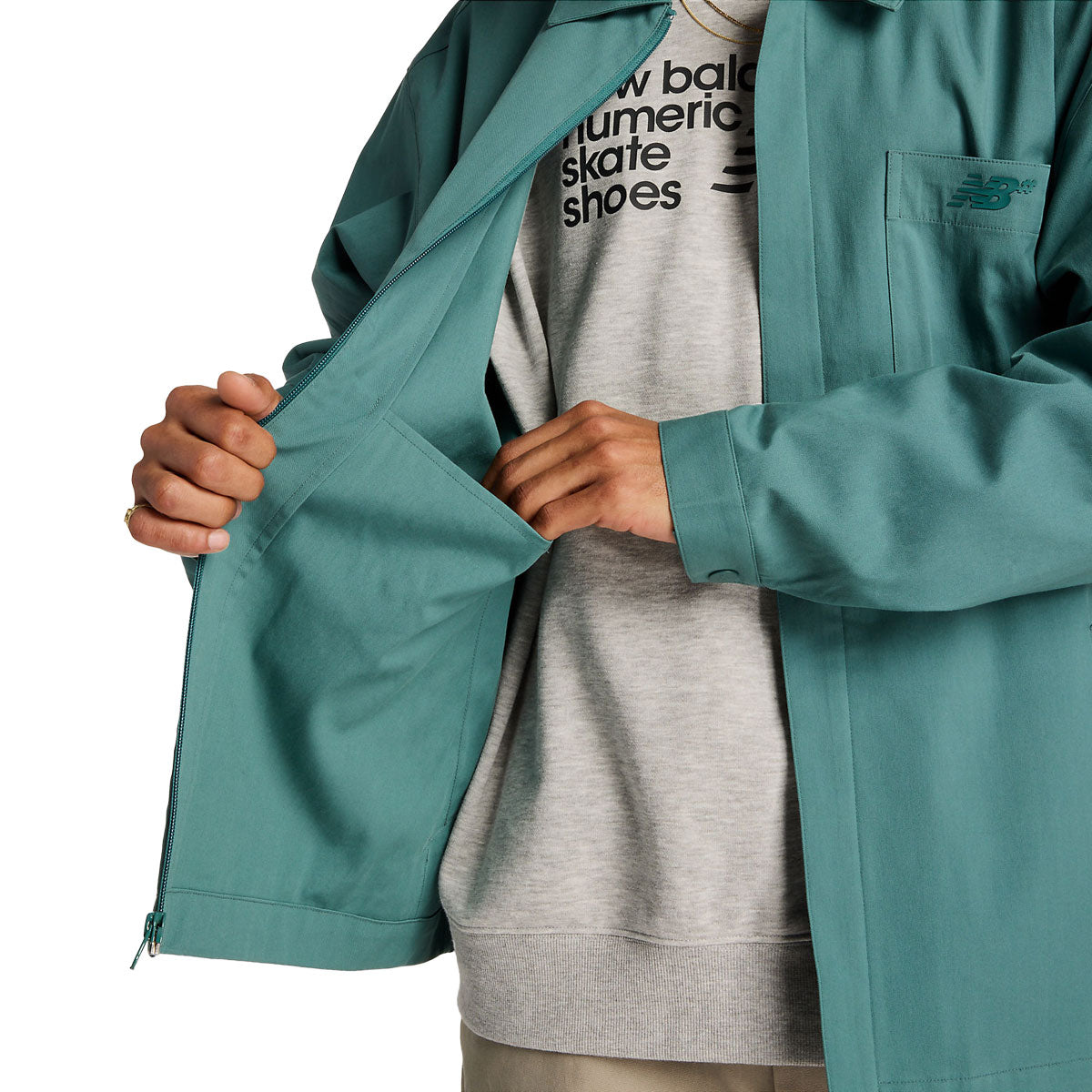 New Balance Numeric Coaches Twill Jacket - New Spruce image 5